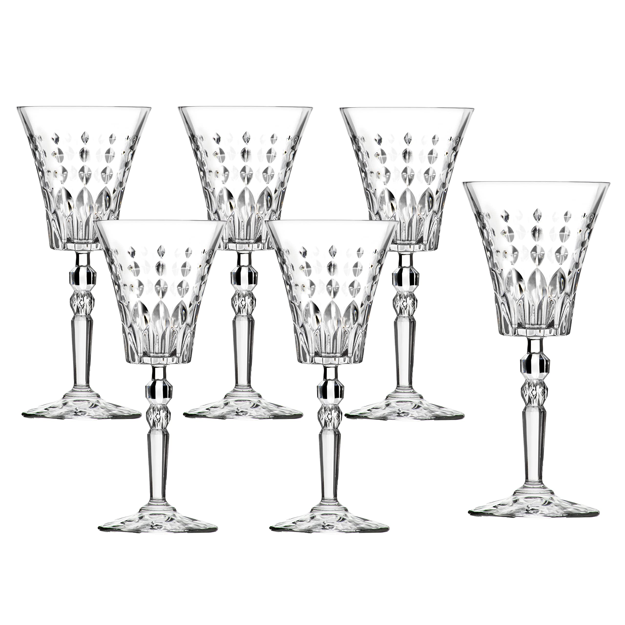 Lorren Home Trends Marilyn Set of 6 Red Wine Goblets