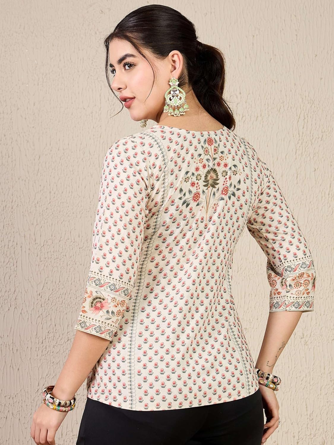 Women’s Printed Tunic Top Kurti | Liva Modal Ethnic Casual Office Party Wear | Short Kurta for Women - Image 2