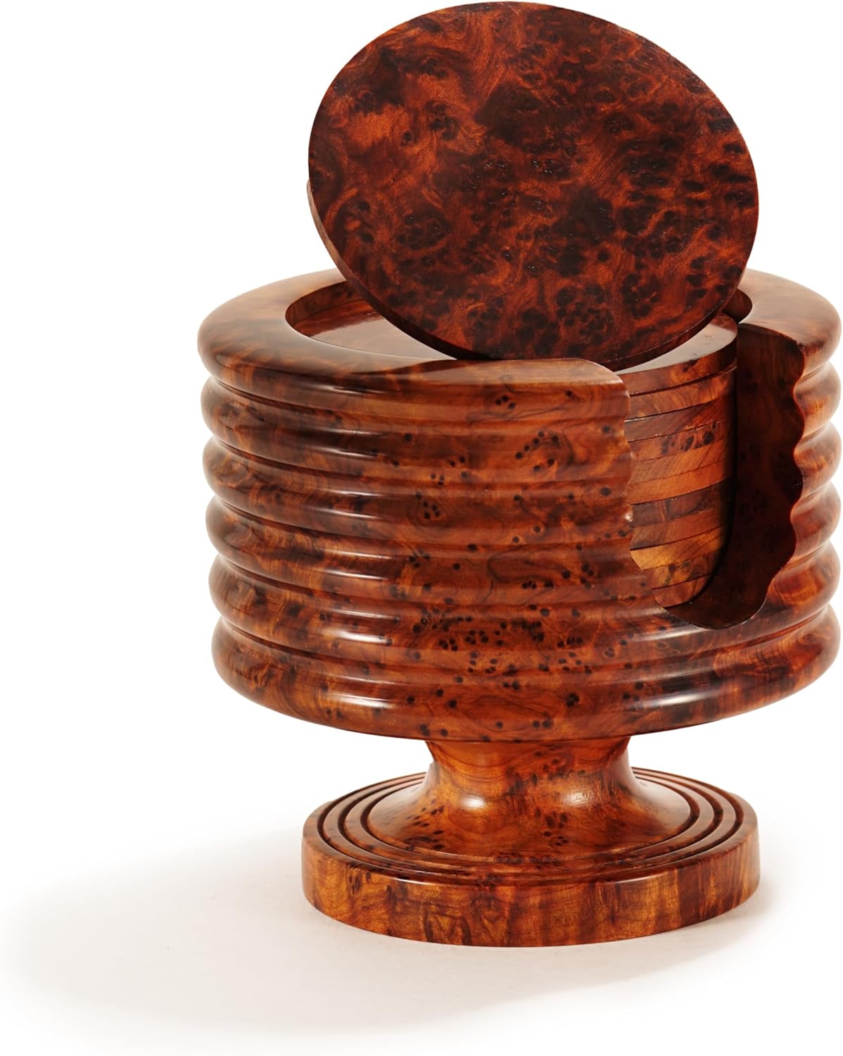 装飾用Thuya木製バール12枚組 ベニヤコースター コーヒーテーブルやホームデコレーションに