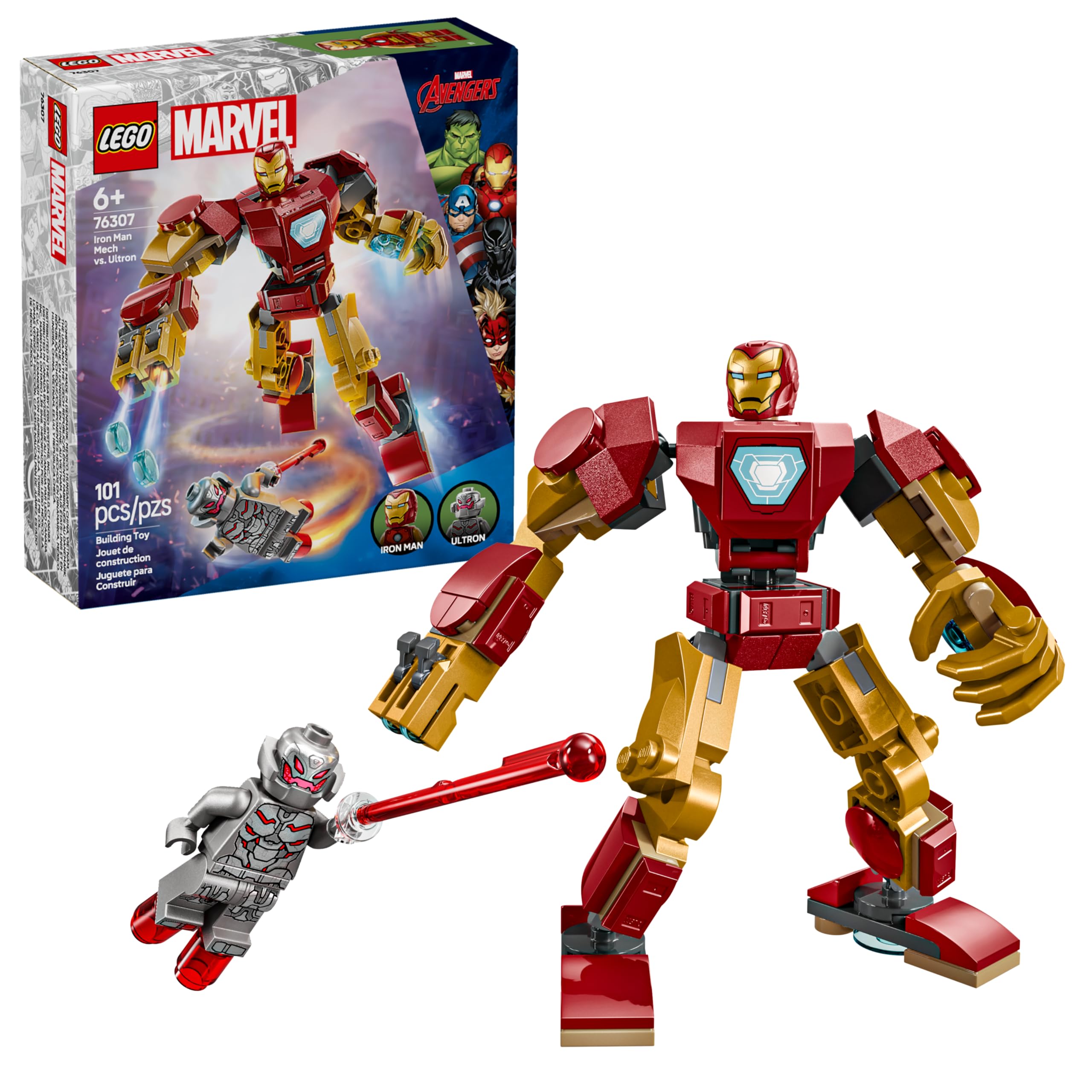 LEGO Super Heroes Marvel Robô do Homem de Ferro vs. Ultron 76307 |  Amazon.com.br