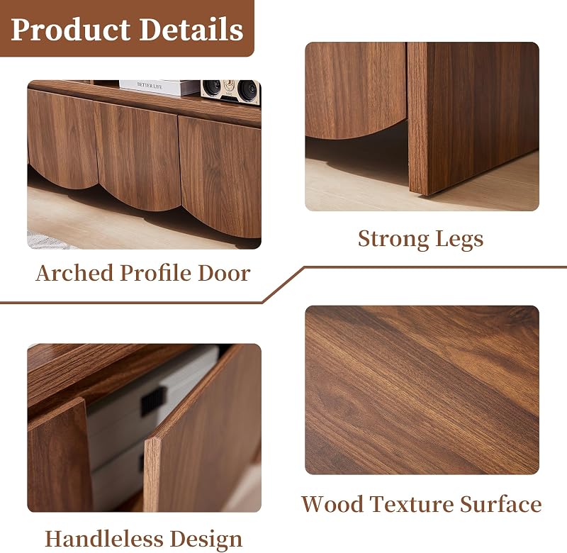 Farmhouse 60” TV Stand for Television up to 70 Inch image 5