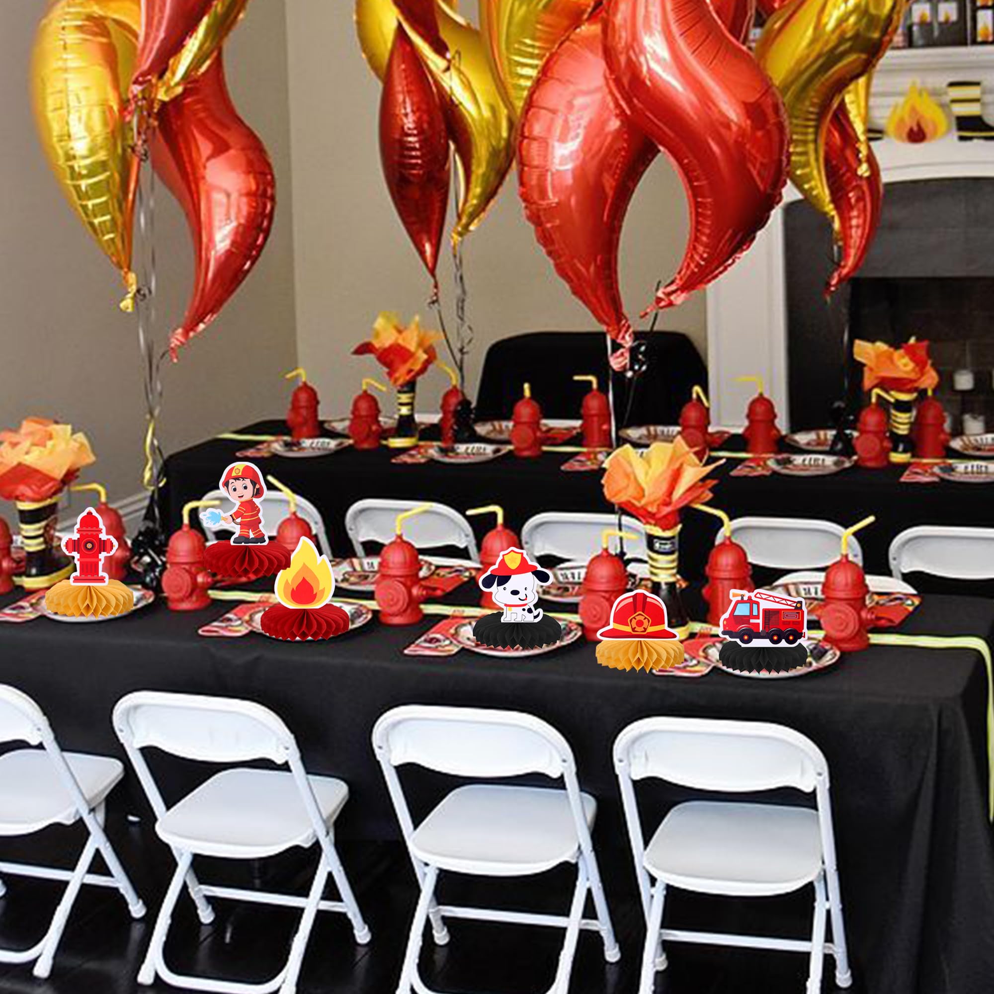 6 Pcs Firetruck Honeycomb Table Centerpiece Fire Truck Fireman Table |  Desertcart Seychelles, image size:2000x2000