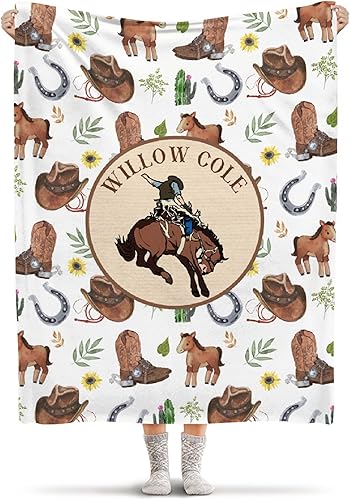 Miniatura 10 de Manta de bebé retro de caballo salvaje, regalos para niños y niñas, decoración occidental de animales de felpa, suave y ligera, manta de franela del