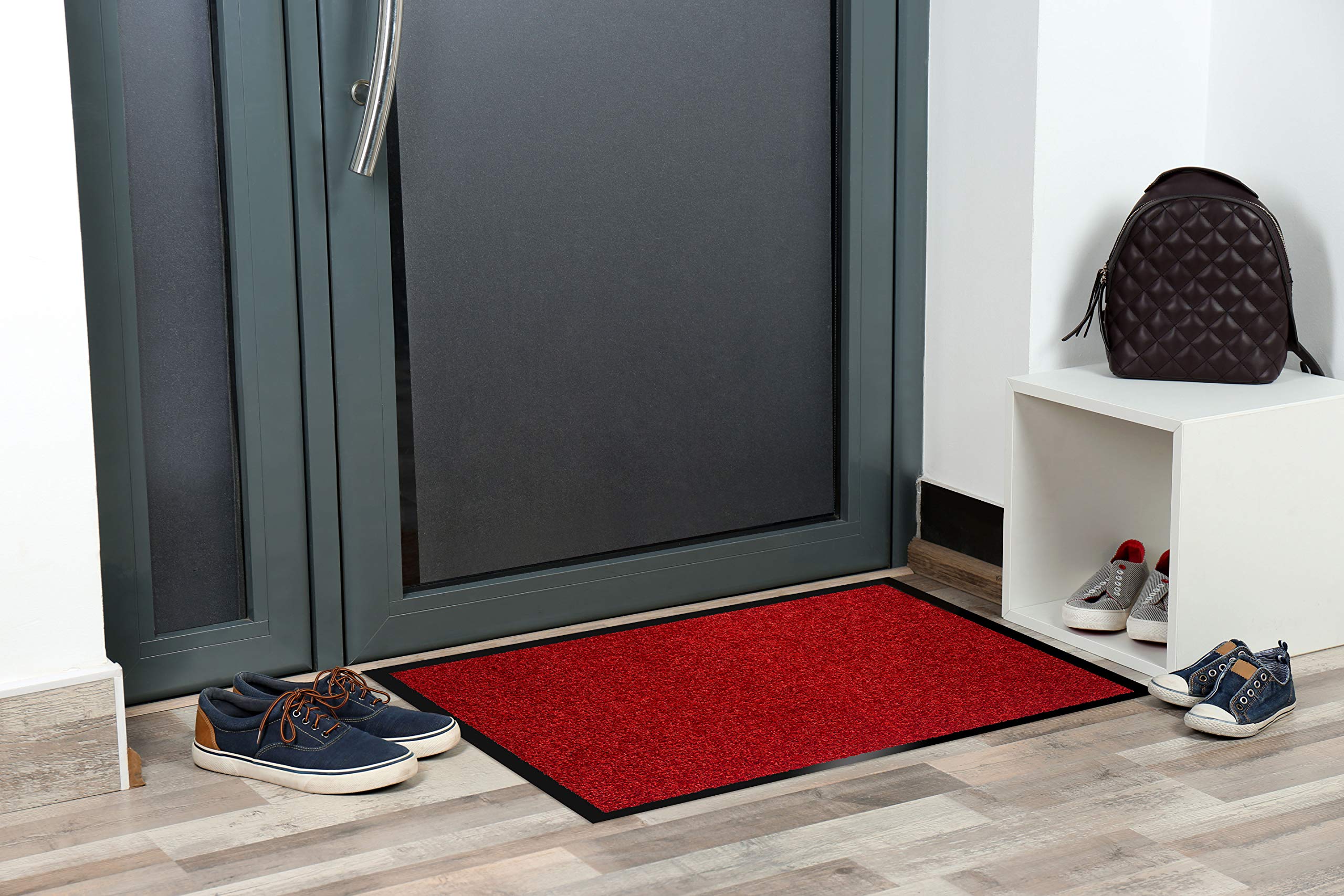 Paillasson ID Mat Mirande Bleu 40x60 Cm - Fibres Nylon Sur Semelle PVC Antidérapante - Pour Intérieur Et Extérieur Abrité - 12