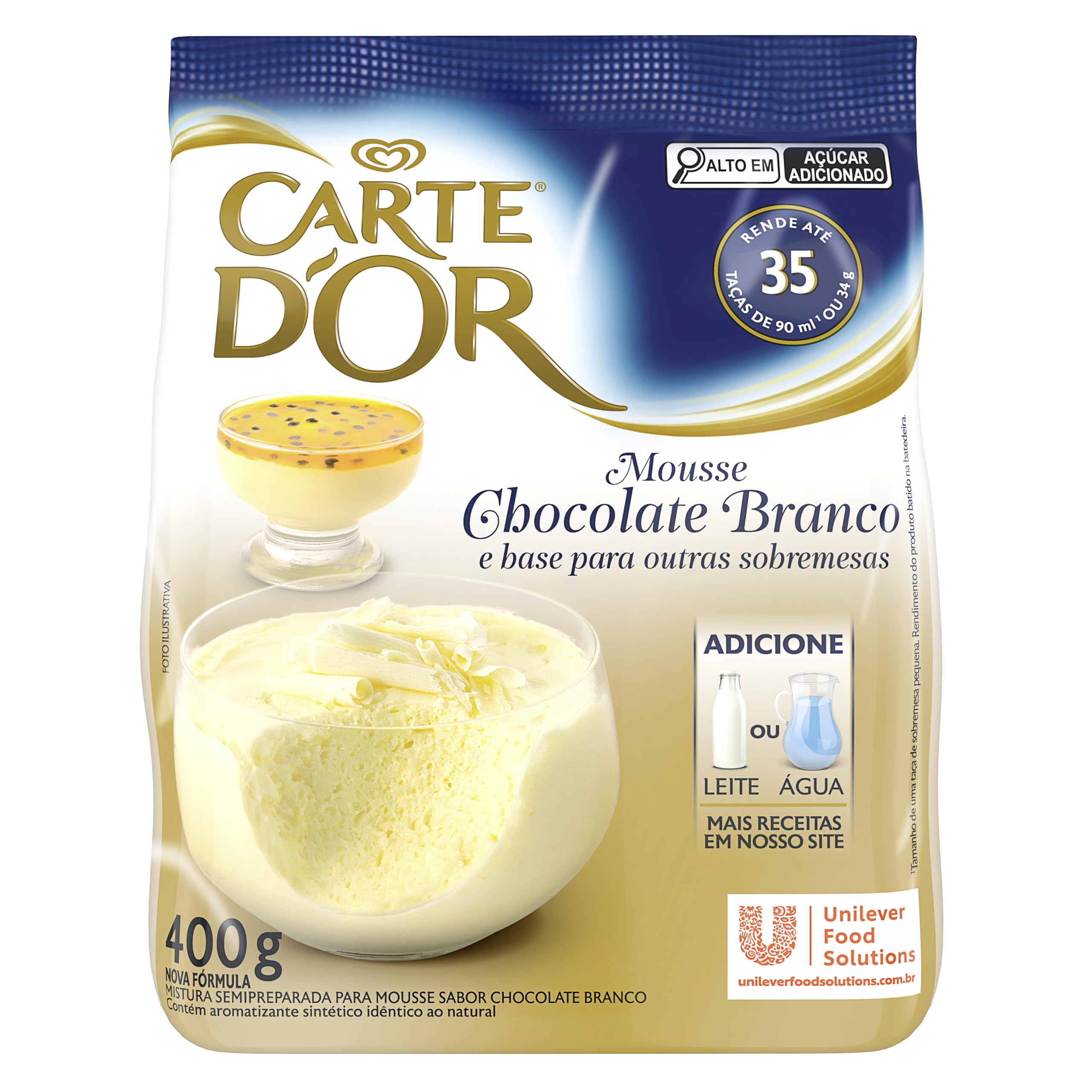 Carte D'Or Mousse Chocolate Branco E Base Para Outras Sobremesas