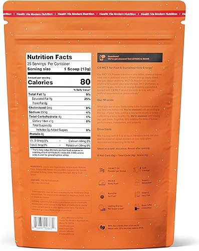 Miniatura 6 de HVMN MCT Oil Powder - Crema apta para dieta cetogénica que aumenta la claridad mental mezcla en batidos de café productos horneados y más 25