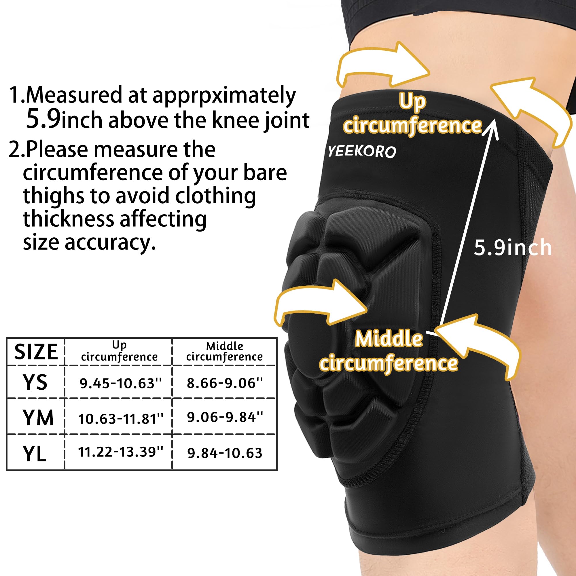 Ginocchiere per bambini/giovani ginocchiere a compressione con cuscinetti spessi attrezzatura protettiva per sport basket wrestling calcio pallavolo snowboard