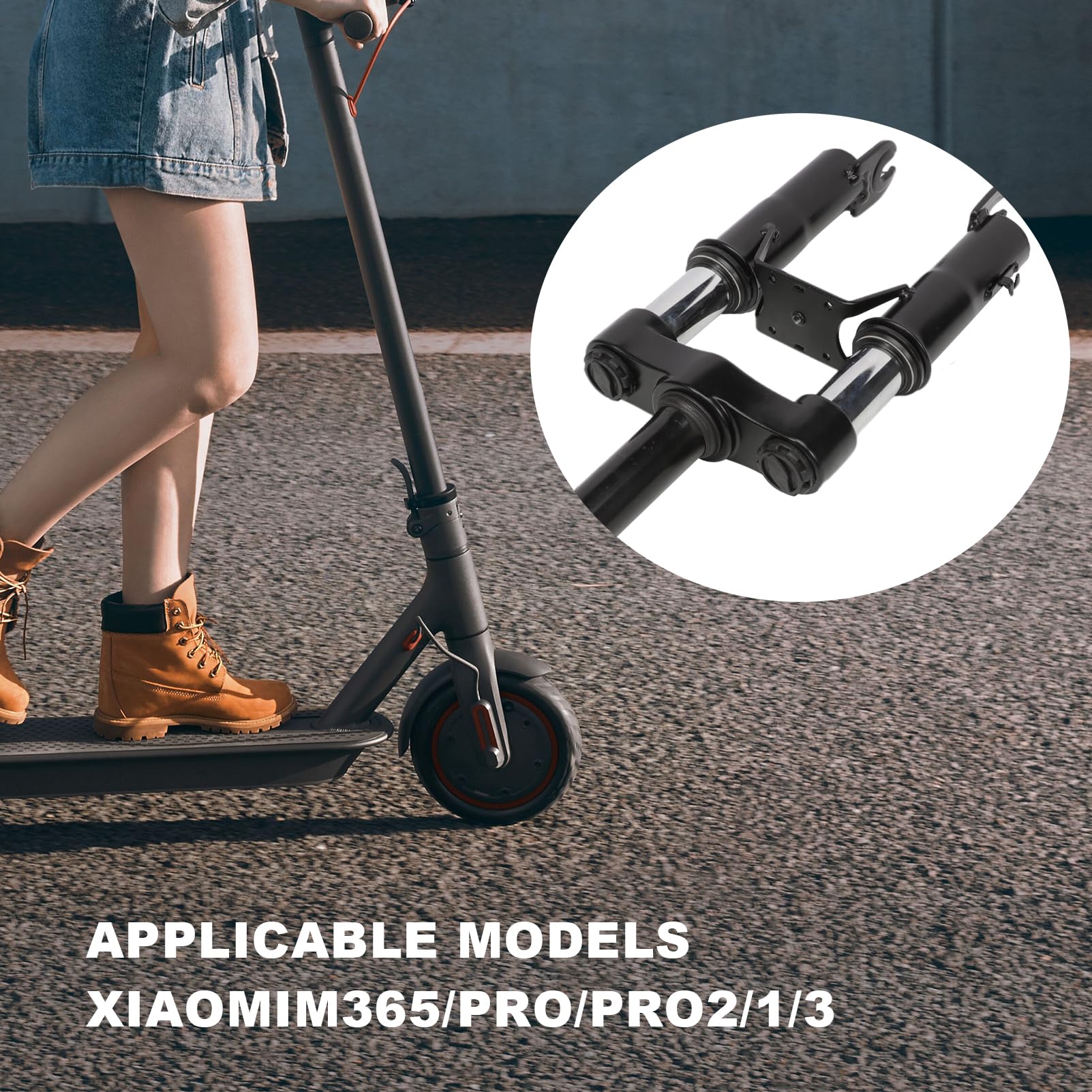 Fourche de Suspension Amortisseur Avant pour Xiaomi M365 Pro/Pro2/1S/Essential Lite/Mi 3 Garde-Boue/Support de Pied/Scooter