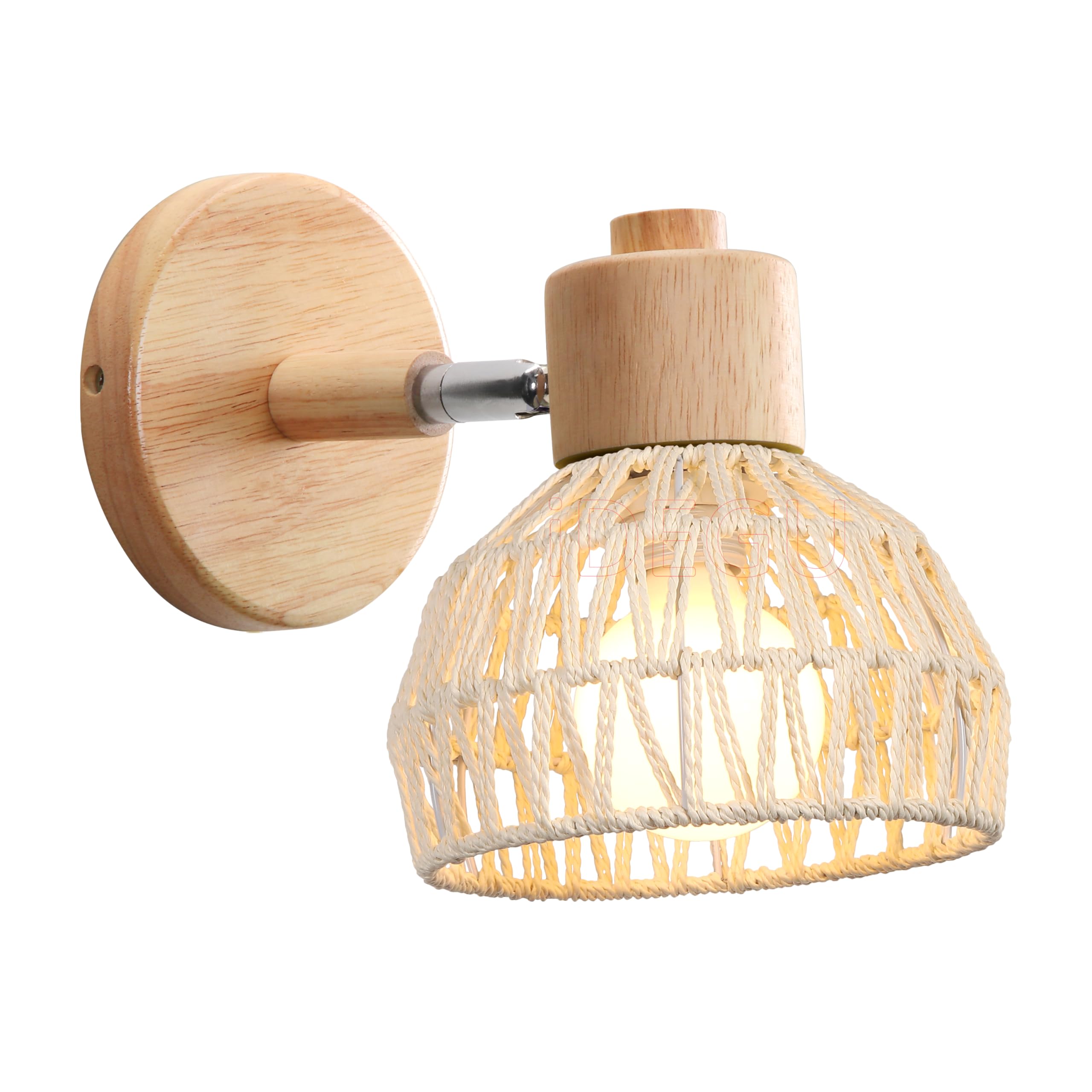 2 Appliques Murale MiDube | Support Bois Naturel | Vintage | Sans Ampoule