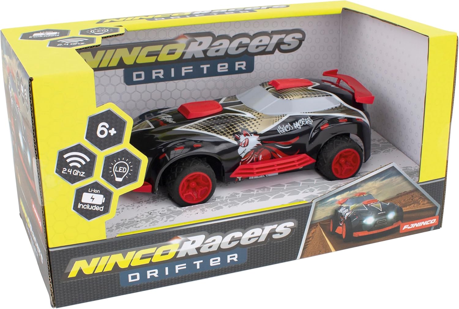 Ninco - Remote Controlled Car Drifter with Rechargeable Battery and Lights Programmable: Record Movements and Play Alone. Ages 6+ (NH93199)