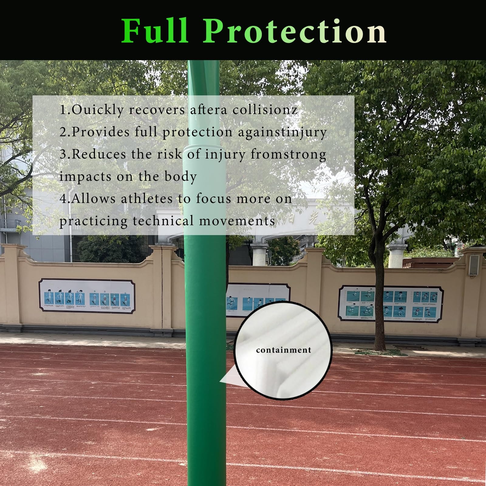 Colchón para Poste de Baloncesto Acolchado de espuma de para postes, almohadilla redonda para postes de juegos al aire libre, tapete de fitness para áreas de actividades infantiles y salas(40x180cm/15