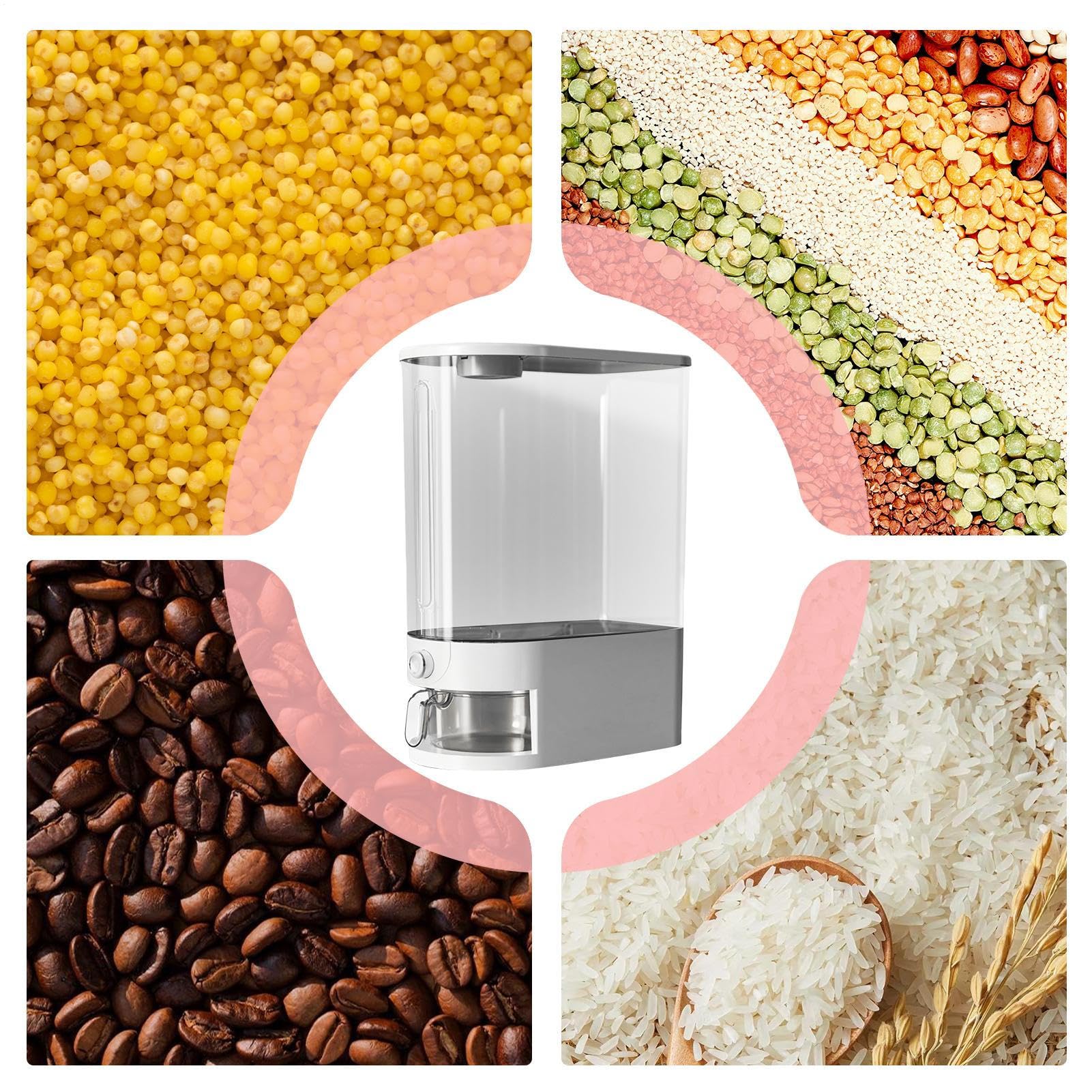 Dispenser per riso, contenitori per cereali con misurino, secchio sigillato a prova di umidità, organizer trasparente per dispensa da cucina e ristorante, dispensa da cucina