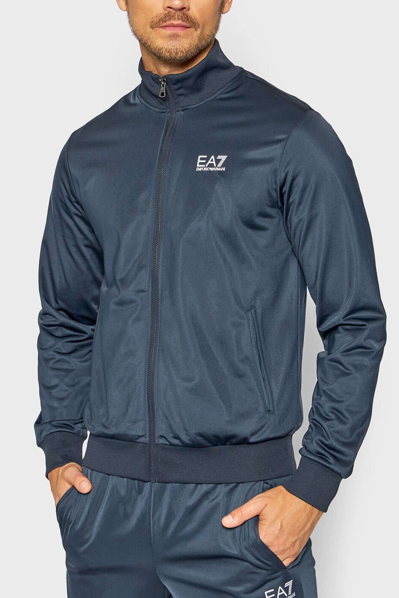 Emporio Armani EA7 Tuta Uomo Core Identity in Jersey Cotone con Zip