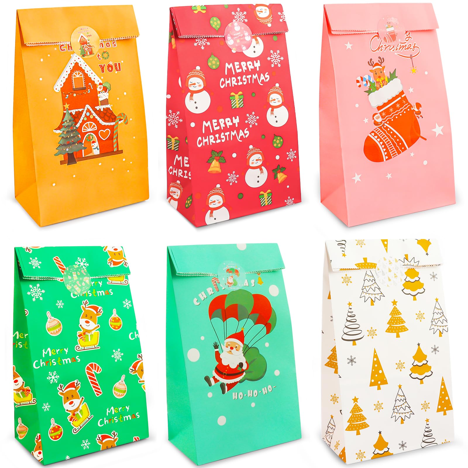 YiRAN Lot De 30 Sacs-cadeaux De Noël Assortis Avec Cordon De Serrage, Pour Eballage De Cadeaux