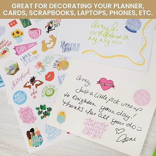 Miniatura 3 de bloom daily planners Calcomanías para planificador de empoderamiento femenino, paquete variado para planificación, decoración y álbumes de recortes,