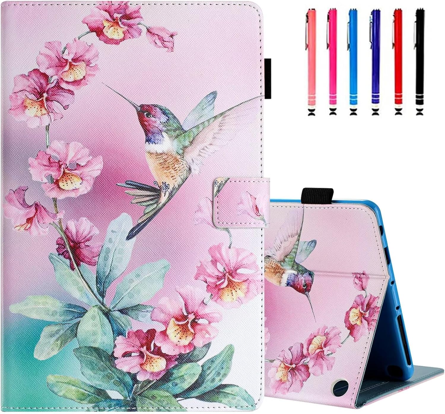 MonsDirect for Amazon Kindle Fire HD 10 Case & Fire HD 10 Plus Tablet Cover 13th/11th Generation 2023 2021 Release, PU Leather Stand Protective Cover, Auto Wake/Sleep with Card Slots, Pink Hummingbird MonsDirect for Amazon Kindle Fire HD 10 Case & Fire HD 10 Plus Tablet Cover 13th/11th Generation 2023 2021 Release, PU Leather Stand Protective Cover, Auto Wake/Sleep with Card Slots, Pink Hummingbird