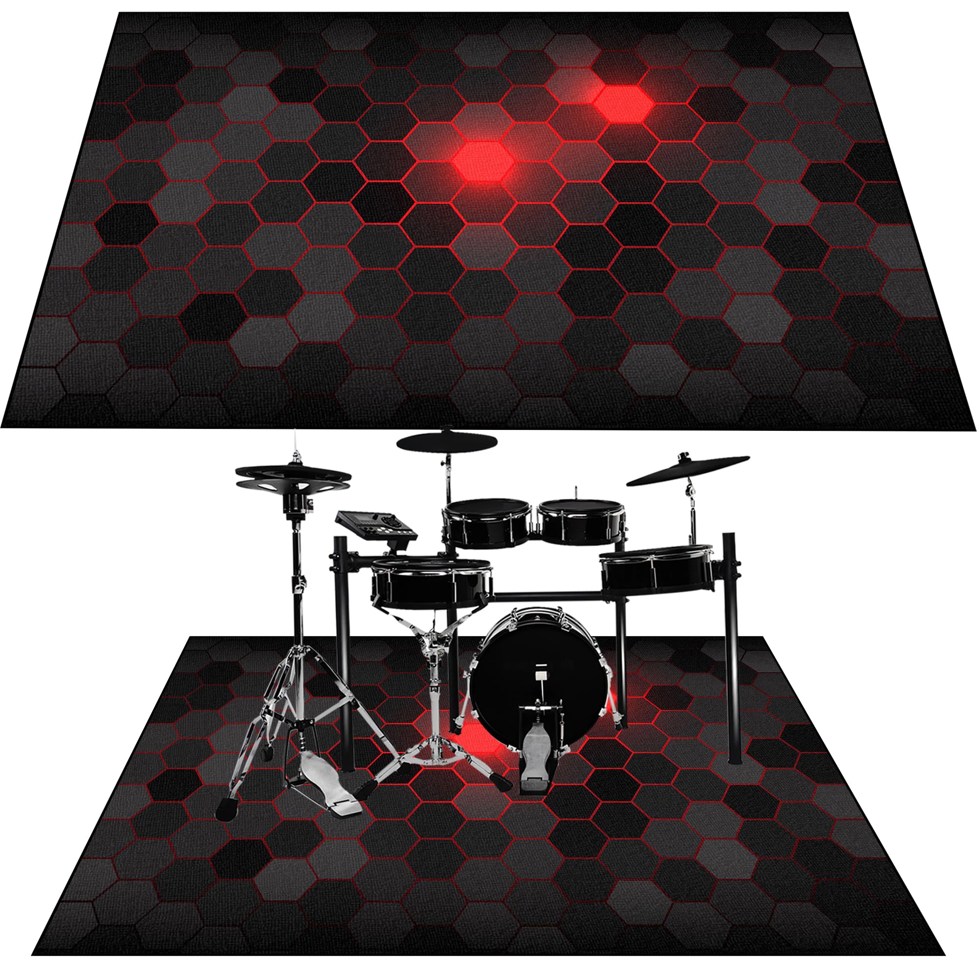 150 x 120 cm Schlagzeugteppich Drum Teppich Schallschutz Akustik Teppich Schallschutzmatte Drum Rug Drum Matte Drumteppich rutschfeste Trommel Teppiche, Für Bass Drum Snare Schlagzeug Teppich