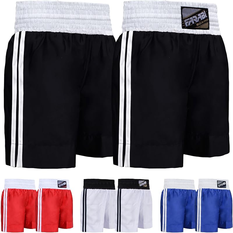 Farabi Sports Boxing Shorts - Boxing Trunks para Entrenamiento Punching, Sparring Fitness Gym Kickboxing Shorts Hombres y Mujeres