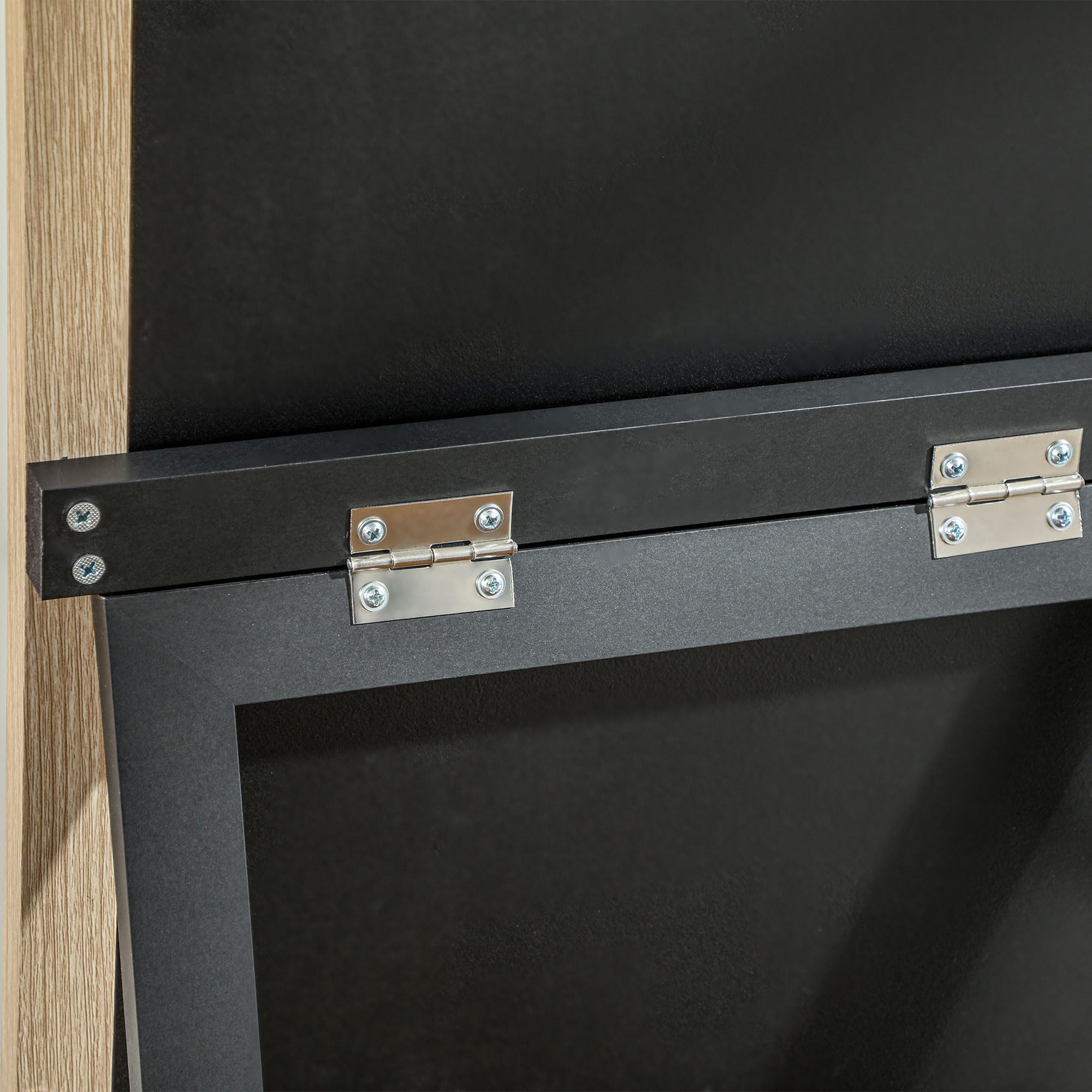 HOMCOM Specchio da Terra Moderno a Figura Intera, Specchio da Parete e Autoportante Bicolore per Camera da Letto e Ingresso, 37x157 cm, Bianco e Legno