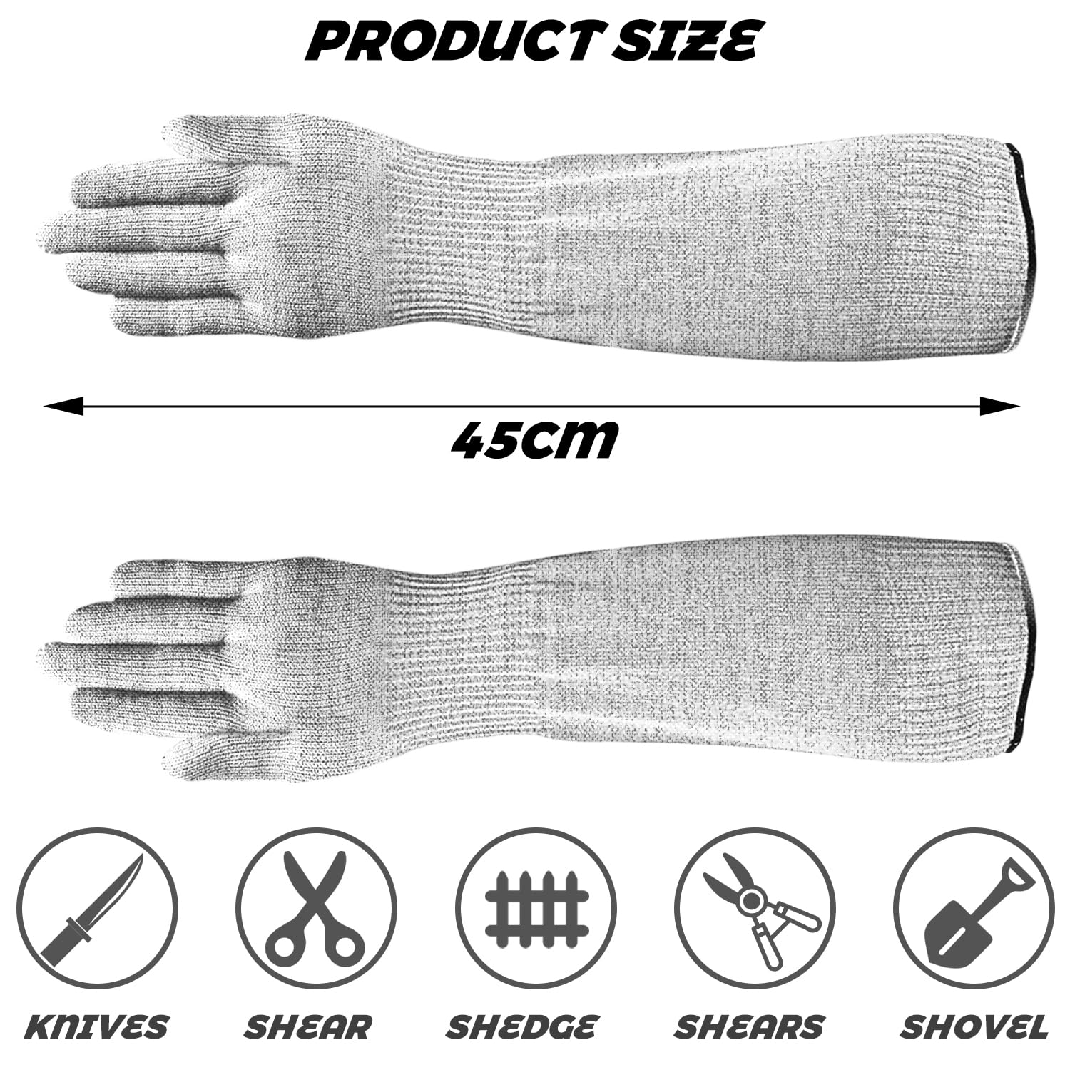 VLYX Guard Gloves, Long Gardening Gloves, Thornproof, Level 5 Cut Resistant with Long Arm Sleeves, for Gardening Kitchen Work - Image 2