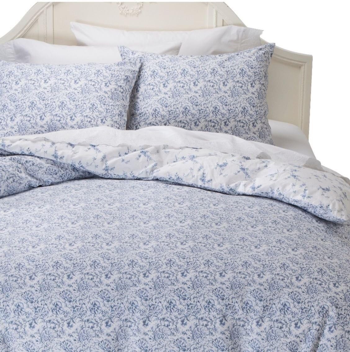 Simply Shabby Chic Reversible Batik Blue Indigo"TWIN" Duvet Set