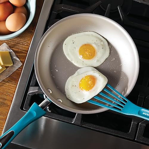 Miniatura 3 de Rachael Ray Get Cooking Juego de ollas y sartenes antiadherentes incluye sartén para hornear y herramientas de cocina 12 piezas turquesa