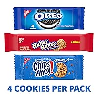Vista 5 de Nabisco Paquete Variado de Galletas, OREO, Nutter Butter, CHIPS AHOY!, 40 Paquetes de Bocadillos (4 Galletas por Paquete, 4 Cajas)