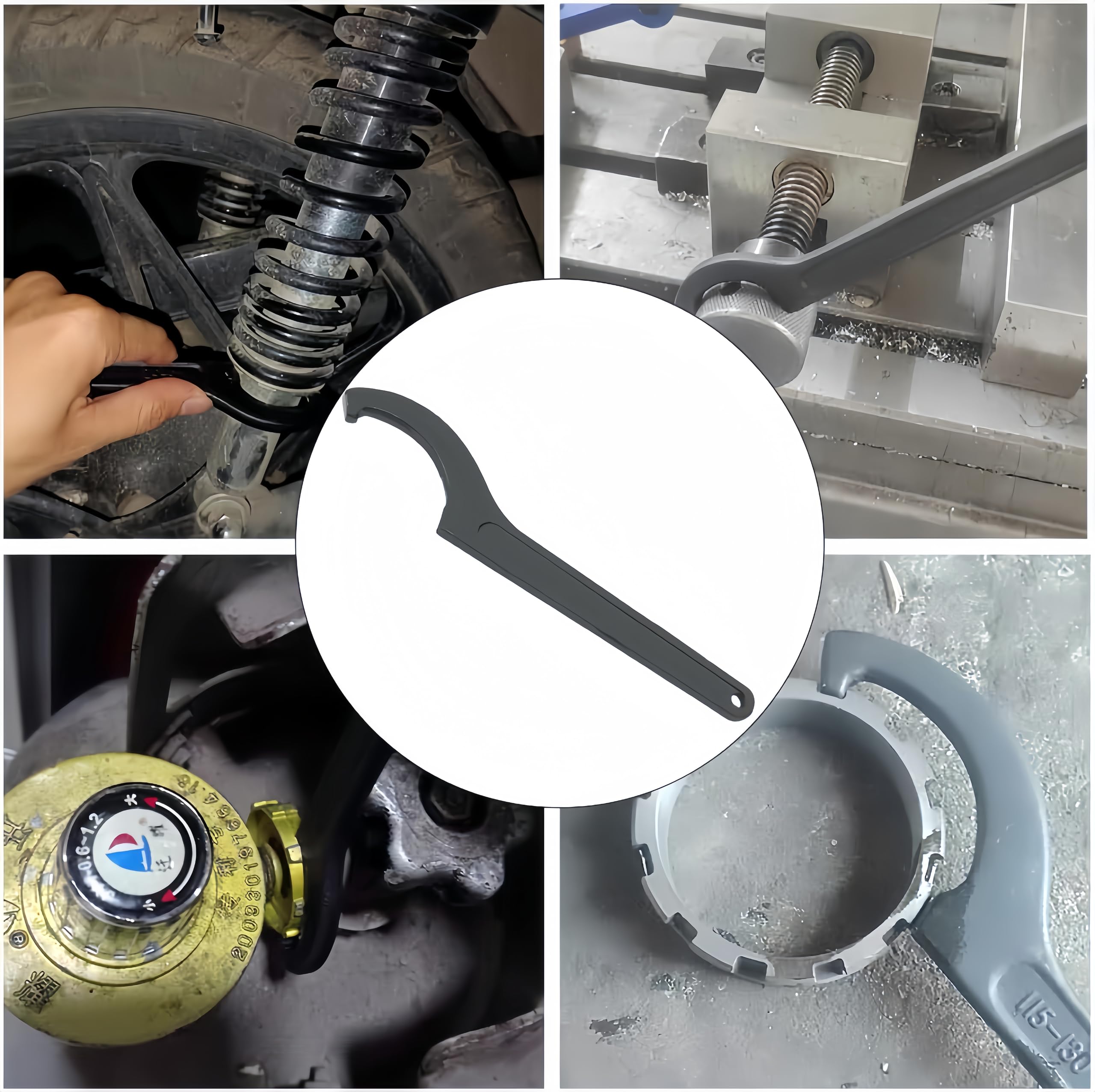 Llaves de gancho en C, llaves de gancho cuadradas, portabrocas multifunción, ajuste para bicicleta, motocicleta, herramienta de mano, 85-105 mm