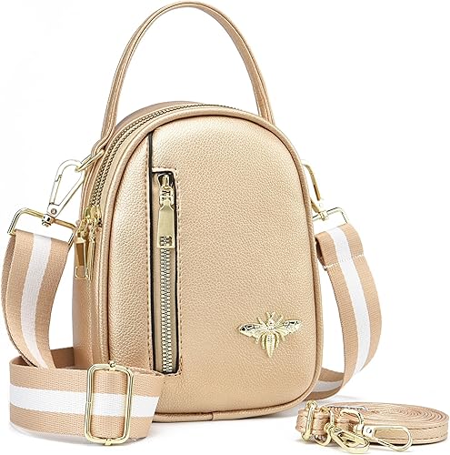 Bolso cruzado pequeño para mujer con 2 correas de bolsa, bolsos de abeja de diseño, bolso de mano de moda para teléfono celular, bolso de hombro