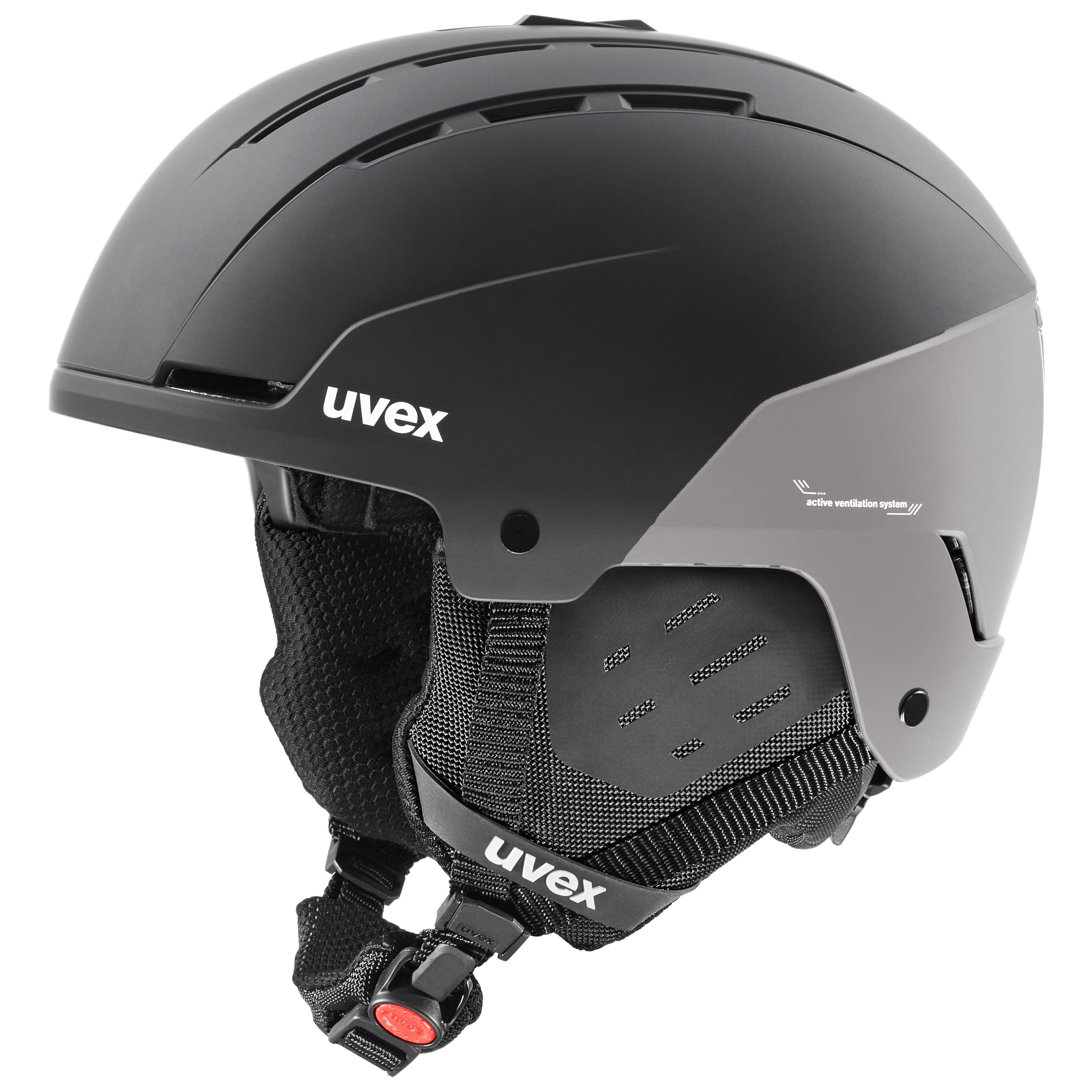 uvex Stance - robuster Skihelm für Damen und Herren - individuelle Größenanpassung - optimierte Belüftung - Black-Silver- matt - 54-58 cm
