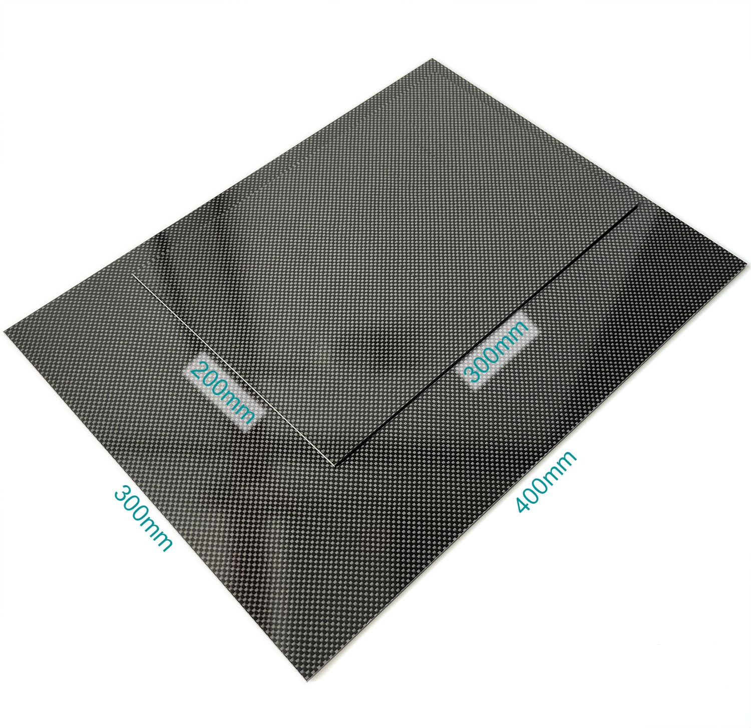 Plaque Fibre De Carbone 500x300mm - 3K Tissé Satin - Épaisseur 2mm - Pour Drone, Modélisme