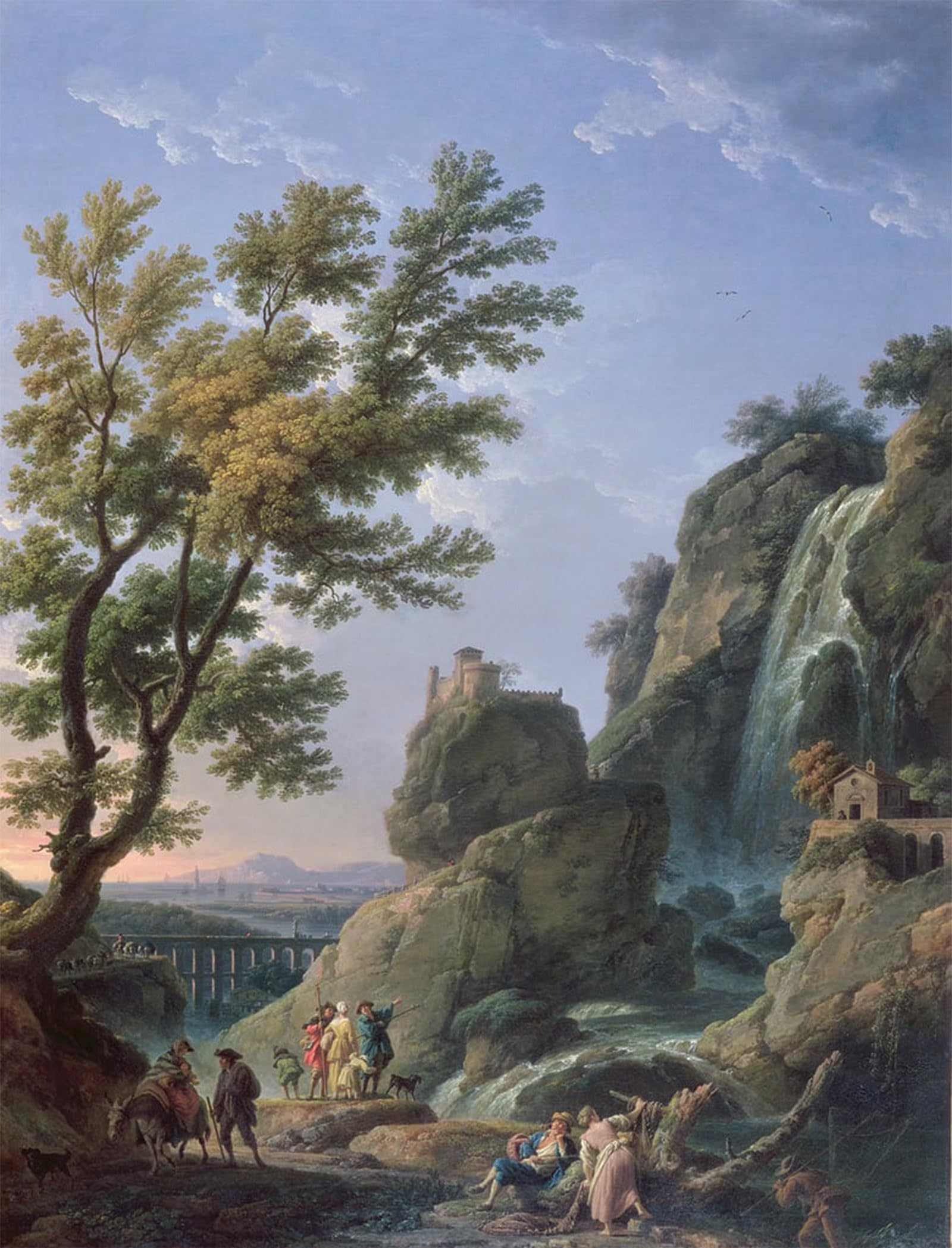 Cuadro en lienzo de cascada de Claude Vernet para decoración 60x90cm 5