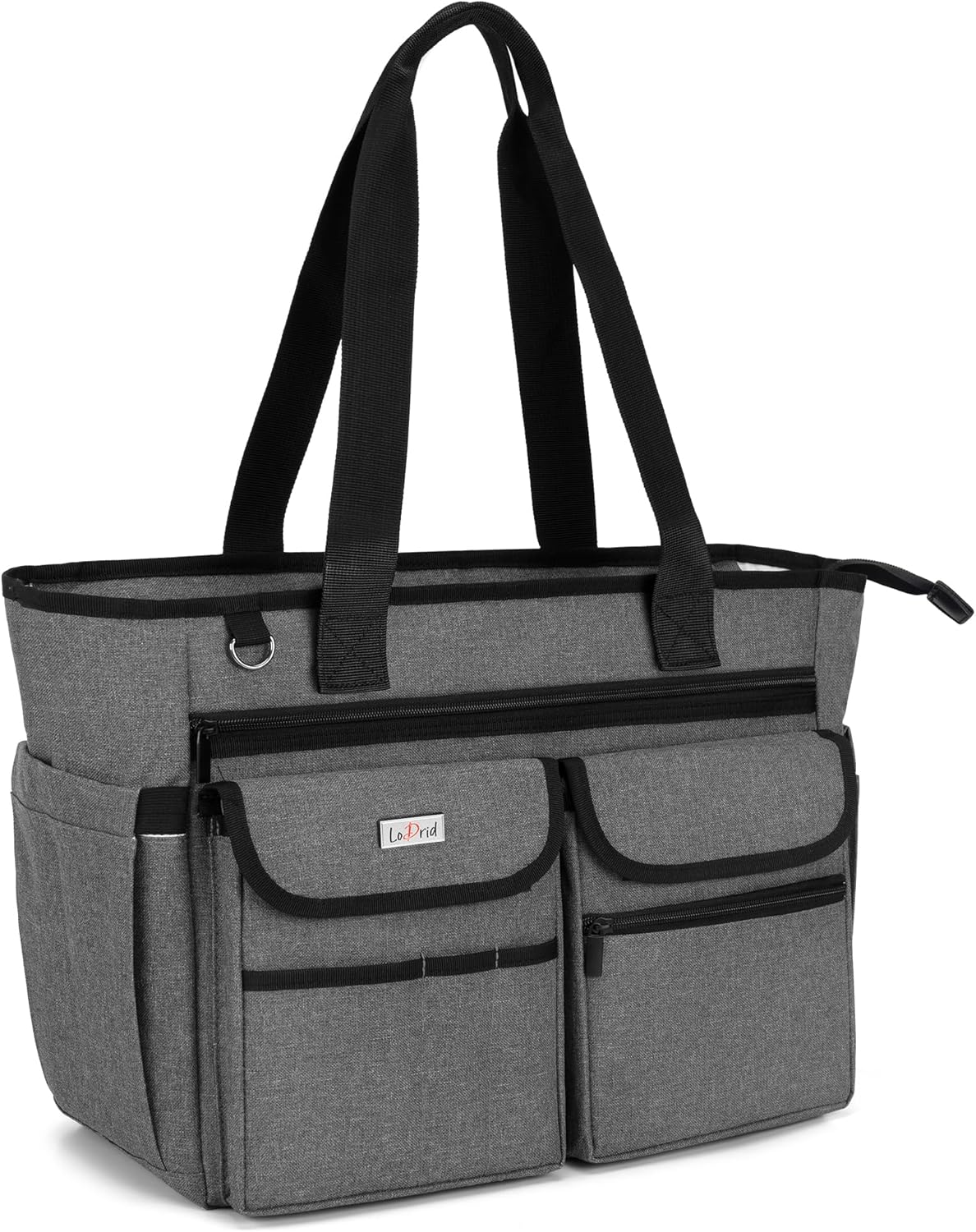 LoDrid Nurse Tote Bag with Bottom Padded Pad, Nurse Bags and Totes for Work with Large Compartment, Bag Only