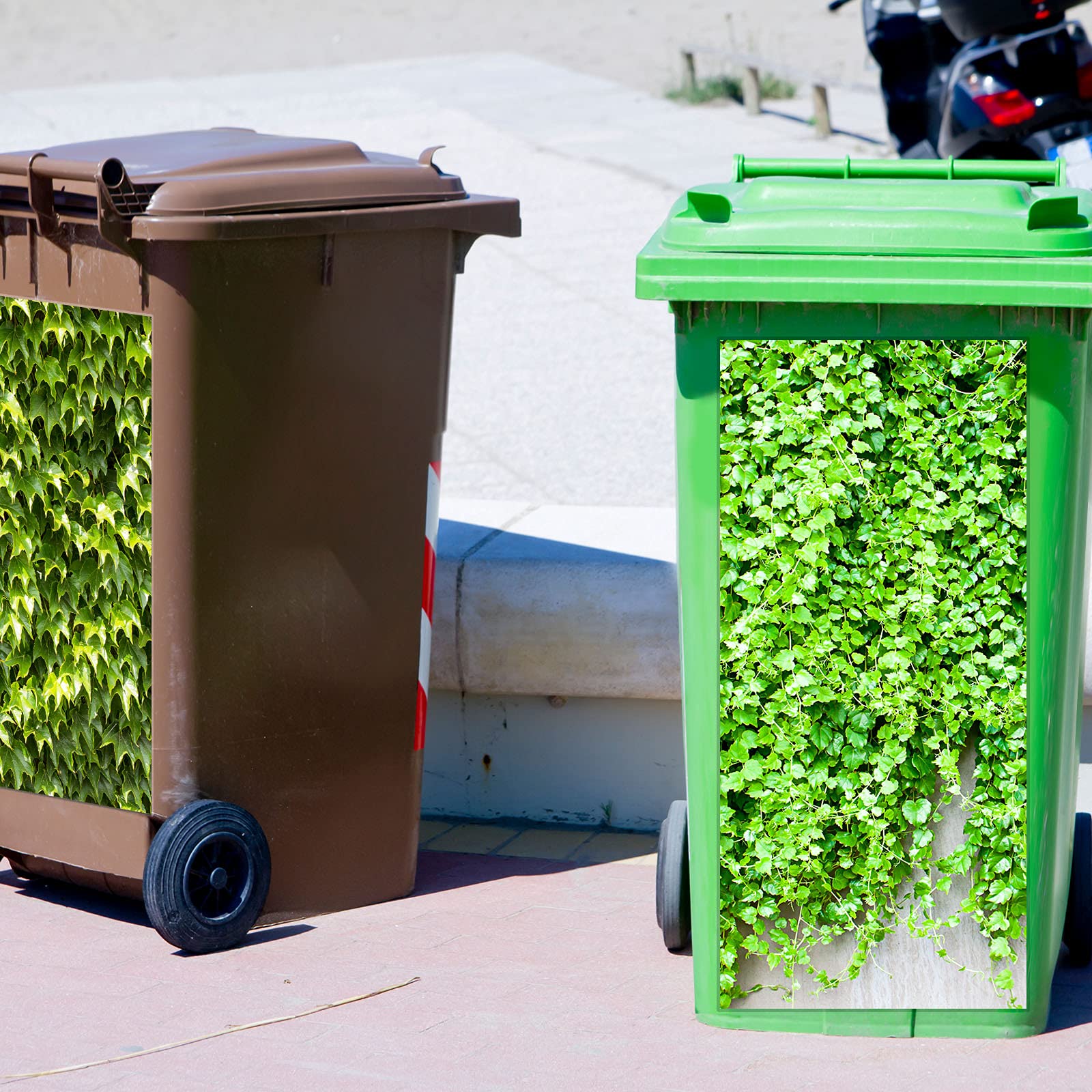 Adesivi Girasole Per Bidone Della Spazzatura - Decorazione Autoadesiva Impermeabile 3 Pezzi Per Esterni - Foto 9