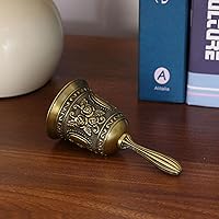 Vista 7 de Campana de llamada de latón súper fuerte para sonar en boda, campanas de mano para personas mayores, campanas de noche para profesores, campanas