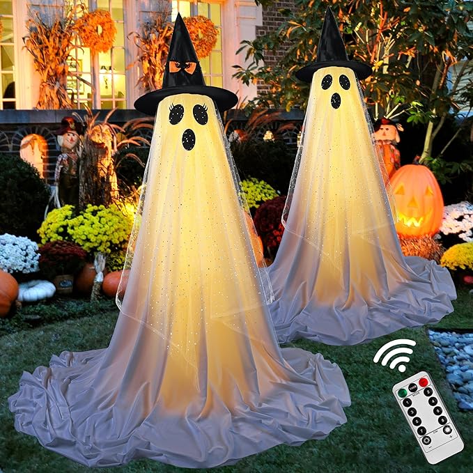 Spooky Ghost with Remote Control String Lights
