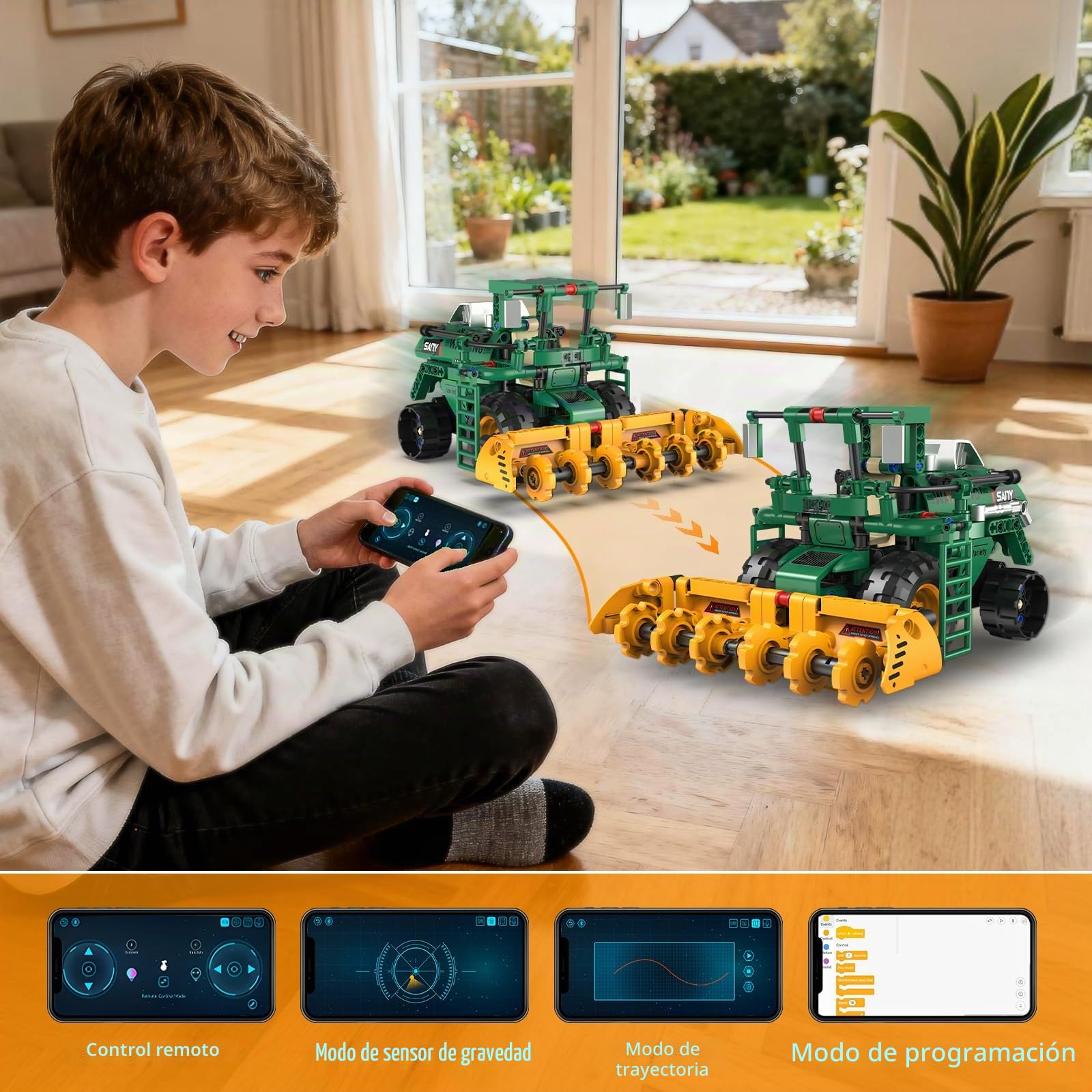 Kits Robot Technic 5 en 1 para Niños 6-14 Años, Aplicación y Control Remoto Set de Construcción Robotics Cosechador/Arador/Camión Cisterna, Robotica Stem Programables, Regalos para Niños