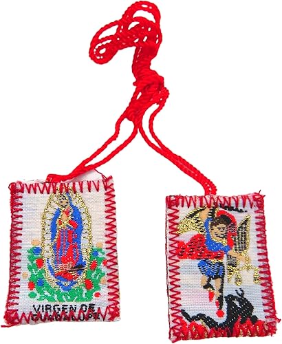 Miniatura 6 de Escapularios católicos a granel con San Miguel y Nuestra Señora de Guadalupe, collar de oración religiosa para hombres y mujeres, multicolor,