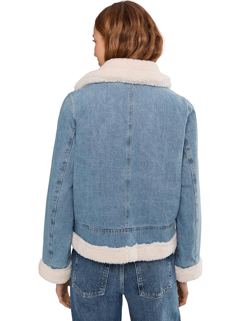 Navy Levi's® Denim Moto Jacket With Sherpa Lining