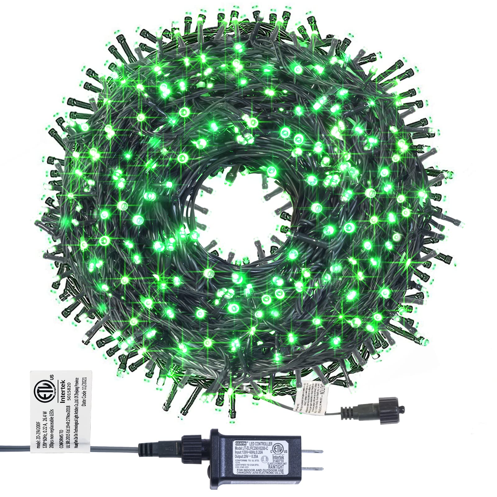 Photo 1 of **NEW**  NewKoor Green String Lights Indoor Outdoor - 66FT 200 LED St. Patrick's Day Lights, Connectable Mini Fairy String Lights Plug in with 8 Lighting Mode for Halloween Decorations 200LED Mini Lights