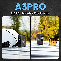 Vista 7 de Tiny Bike Pump with Gauge, Max 120 PSI Portable Bicycle Tire Pump with Auto Stop, Mini Electric Bike Air Pump with Presta and Schrader Valve