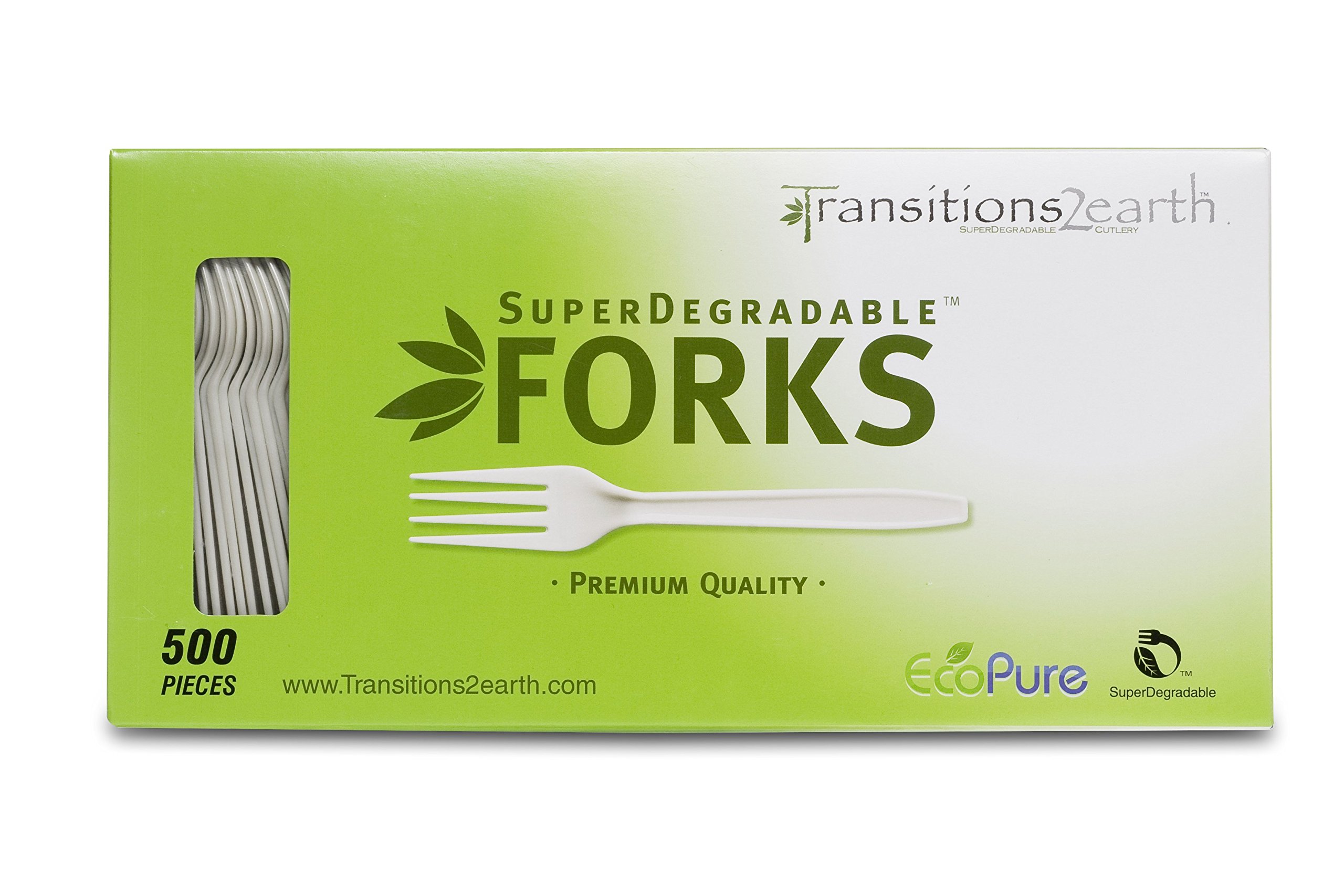Transitions2earthBiodegradable EcoPure Forks - Box of 500 - Plant a Tree With Each Item Purchased!