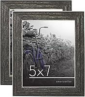 Vista 7 de Americanflat Juego de 2 portarretratos de 4 x 6 pulgadas con cristal pulido y transparente, colección Hampton, marcos de fotos de madera envejecida