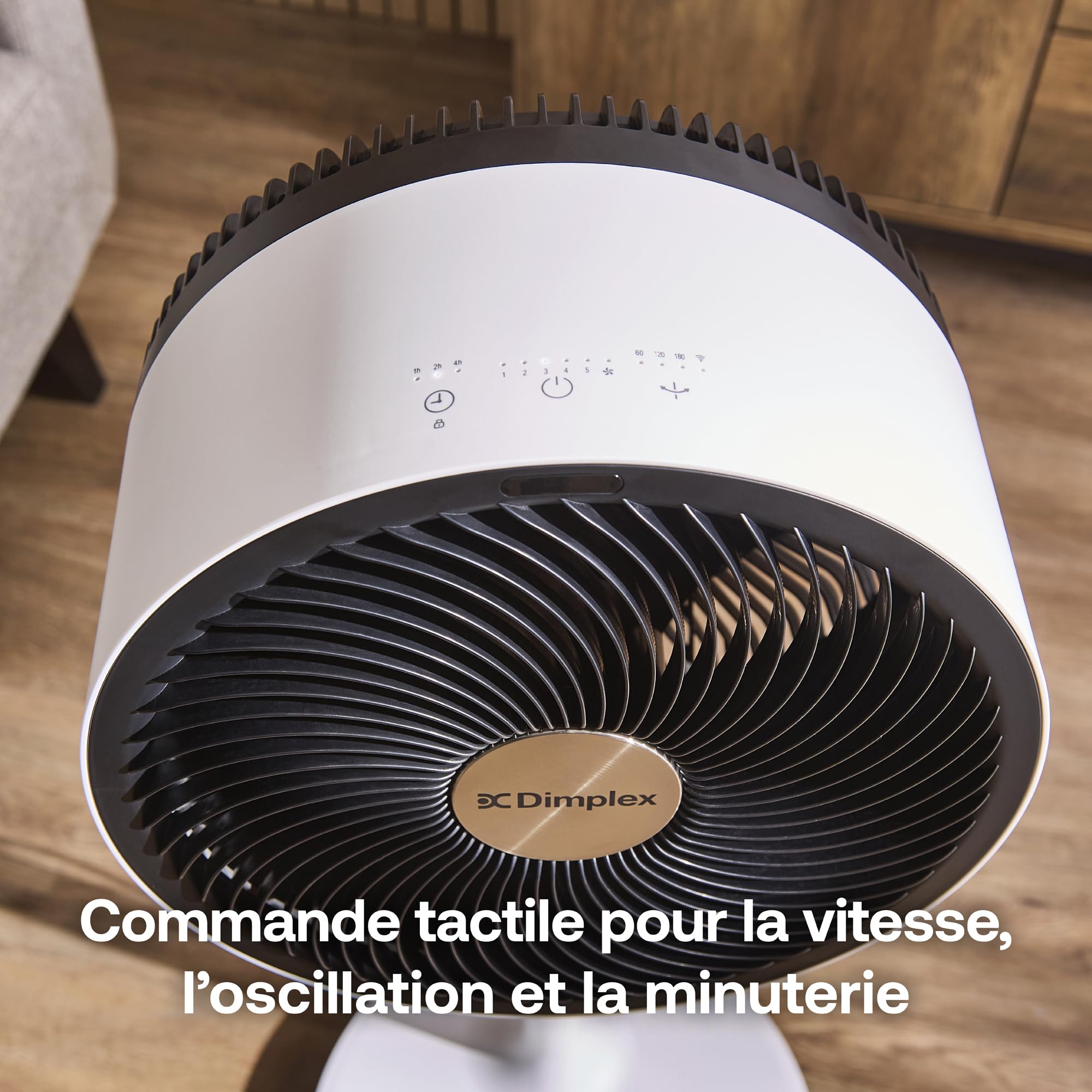 DIMPLEX DUOCOOL Smart Ventilateur 2-en-1 sur Pied & de Table Blanc, 5 Vitesses + Turbo, 20 m, 36 dB, App, Google Home & Alexa, Télécommande