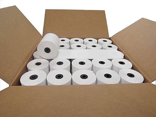 Miniatura 1 de (100 rollos) rollos de papel térmico de 3 18 x 230 pulgadas (55 GSM - núcleo de panal) se adapta a todas las impresoras de caja registradoras POS,