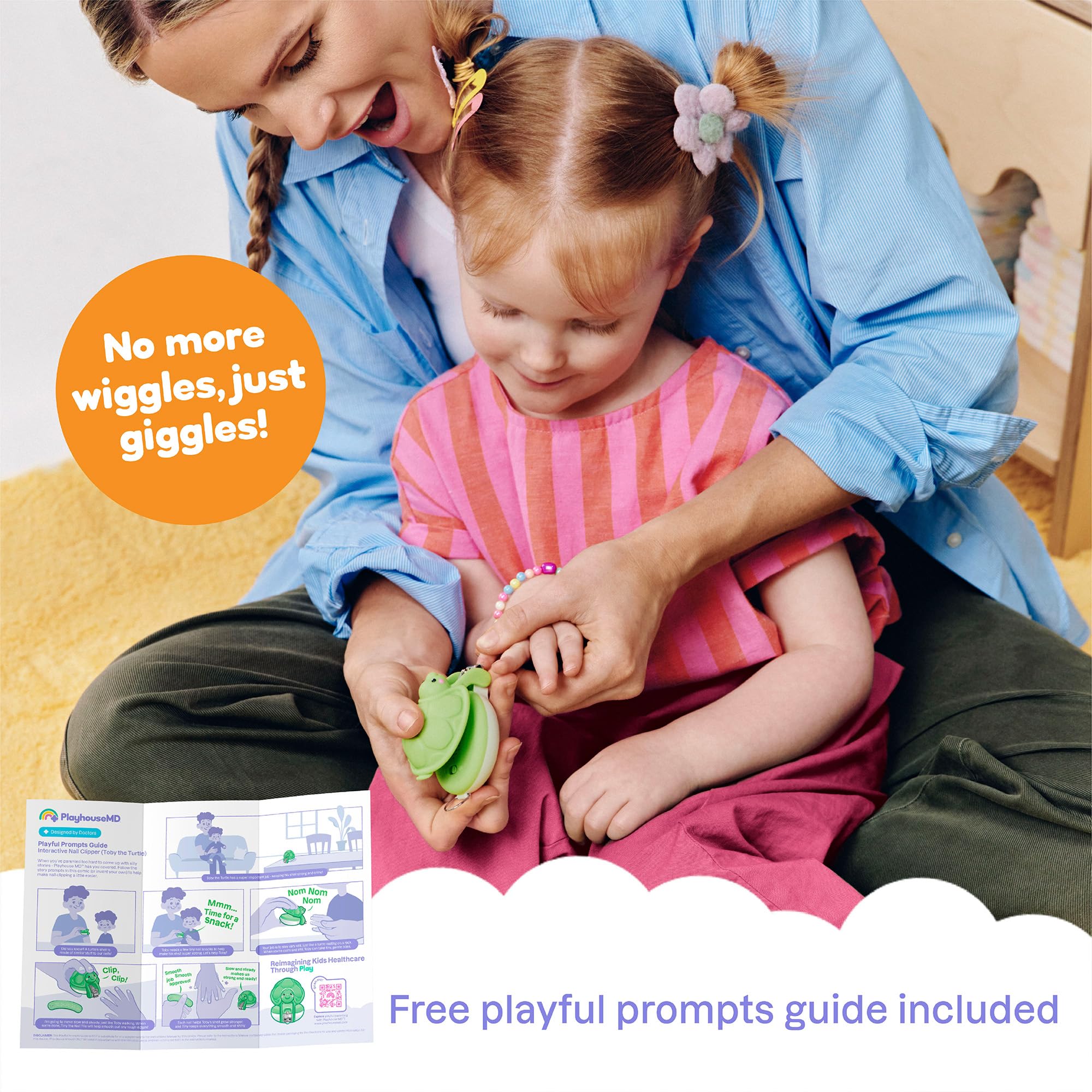 Playhouse MD Cortaúñas interactivo para recién nacidos, bebés y niños pequeños, recortador de uñas ergonómico con pestillo de seguridad, más de 20 sonidos opcionales, lima de uñas adicional, kit de