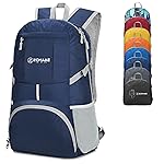 ZOMAKE Lightweight Packable Backpack 35L, Light Foldable Backpacks Water Resistant Collapsible Hiking Bag, Compact Folding Day Pack for Travel Camping(Navy Blue)
