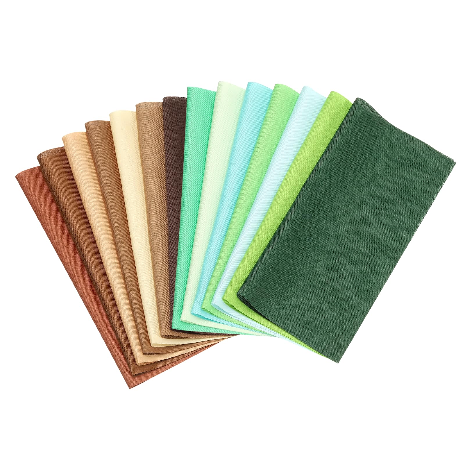 PATIKIL Cotton Fabric Bundles 14 Pcs 8x8In Fat Quarter Coffee Green