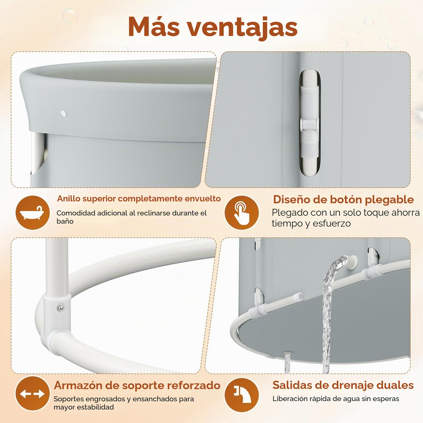 Bañera portátil plegable para ducha, bañera plegable para adultos y niños, bañera independiente para baño caliente y baño de hielo ((bañera plegable ovalada))