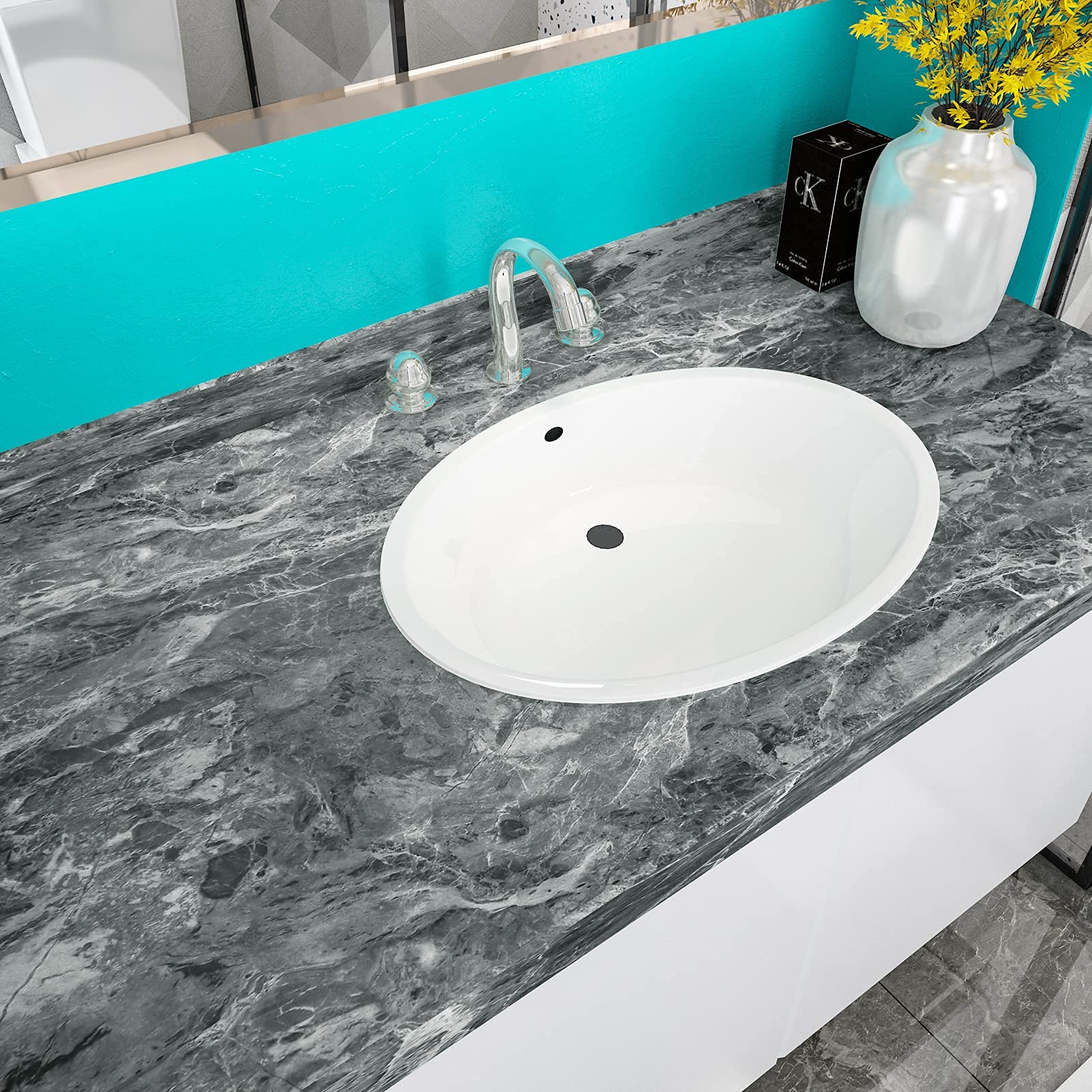 Buy WESTICK Gray Concrete Contact Paper Textured Cement Wallpaper Peel